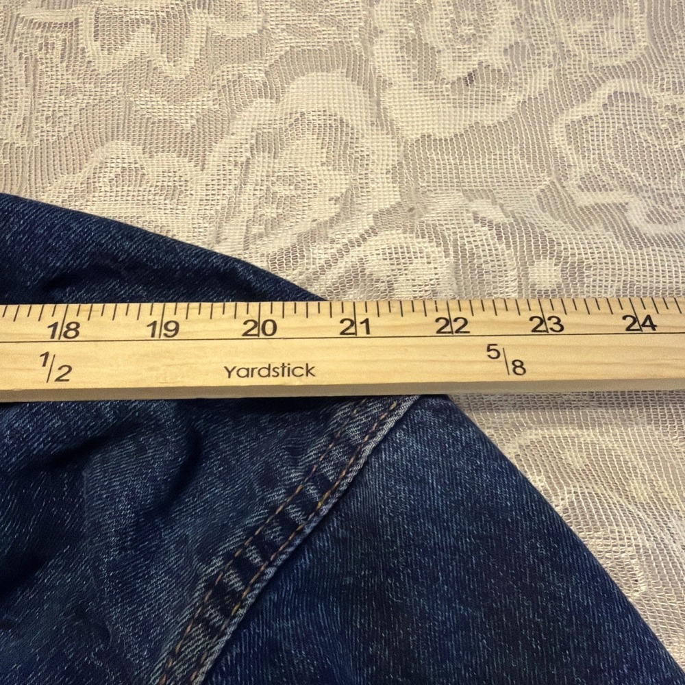 Ex Boyfriend Trucker Grunge Denim Jacket Lagen Ranch Cowgirl Meas. In Pics S - Picture 7 of 9